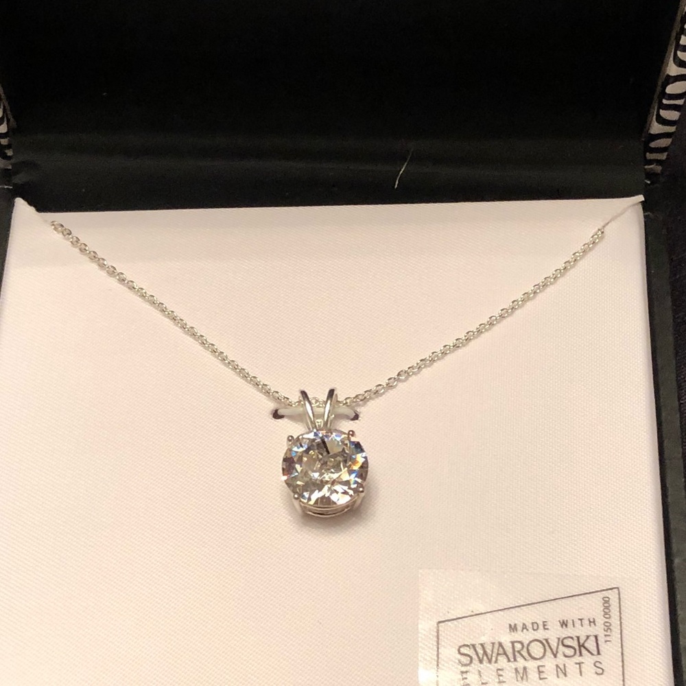 Sterling silver ,Swarovski crystal  drop 18in.